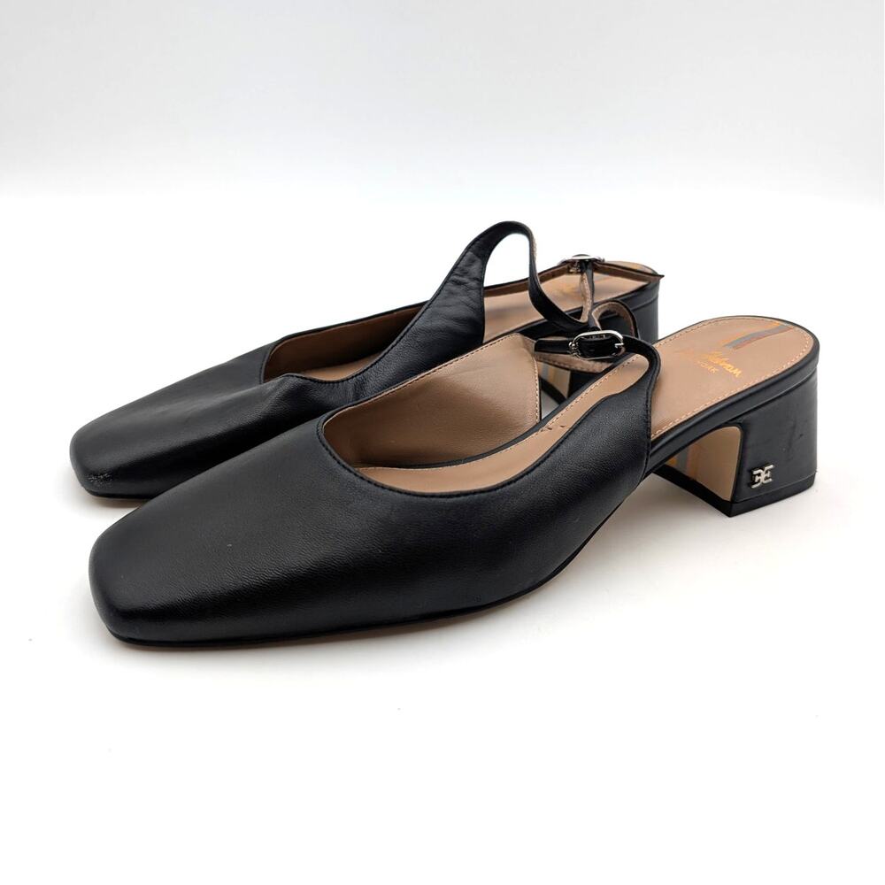 Sam Edelman Terra Slingback Block Heel Pump Women's Black Size US7.5M EU38
